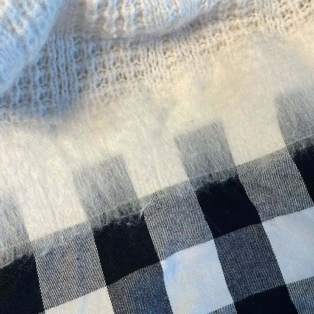 Madewell Wool Cable Knit Sweater/Shirt Mix XS - Picture 4 of 6
